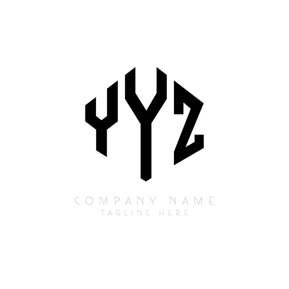 YYZ letter logo design with polygon shape. YYZ polygon and cube shape logo design. YYZ hexagon vector logo template white and black colors. YYZ monogram, business and real estate logo.