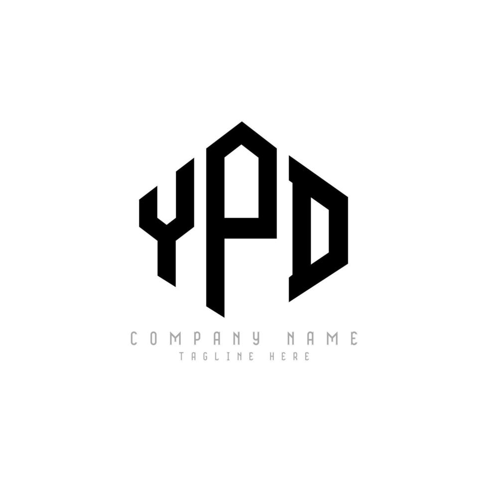 YPD letter logo design with polygon shape. YPD polygon and cube shape logo design. YPD hexagon vector logo template white and black colors. YPD monogram, business and real estate logo.