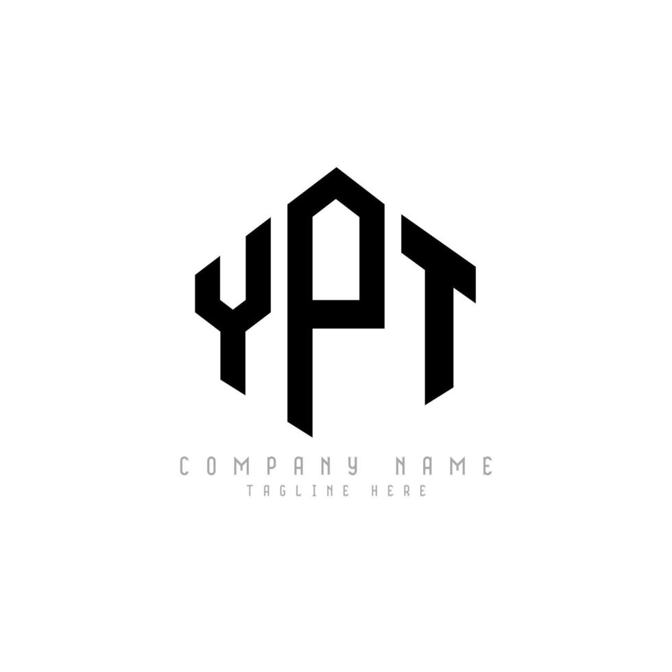 YPT letter logo design with polygon shape. YPT polygon and cube shape logo design. YPT hexagon vector logo template white and black colors. YPT monogram, business and real estate logo.