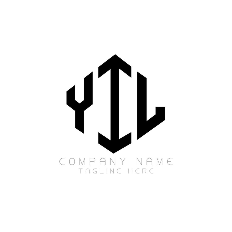YIL letter logo design with polygon shape. YIL polygon and cube shape logo design. YIL hexagon vector logo template white and black colors. YIL monogram, business and real estate logo.