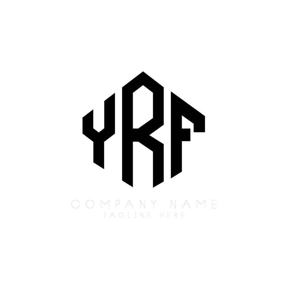 YRF letter logo design with polygon shape. YRF polygon and cube shape logo design. YRF hexagon vector logo template white and black colors. YRF monogram, business and real estate logo.