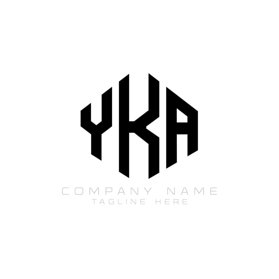 YKA letter logo design with polygon shape. YKA polygon and cube shape logo design. YKA hexagon vector logo template white and black colors. YKA monogram, business and real estate logo.