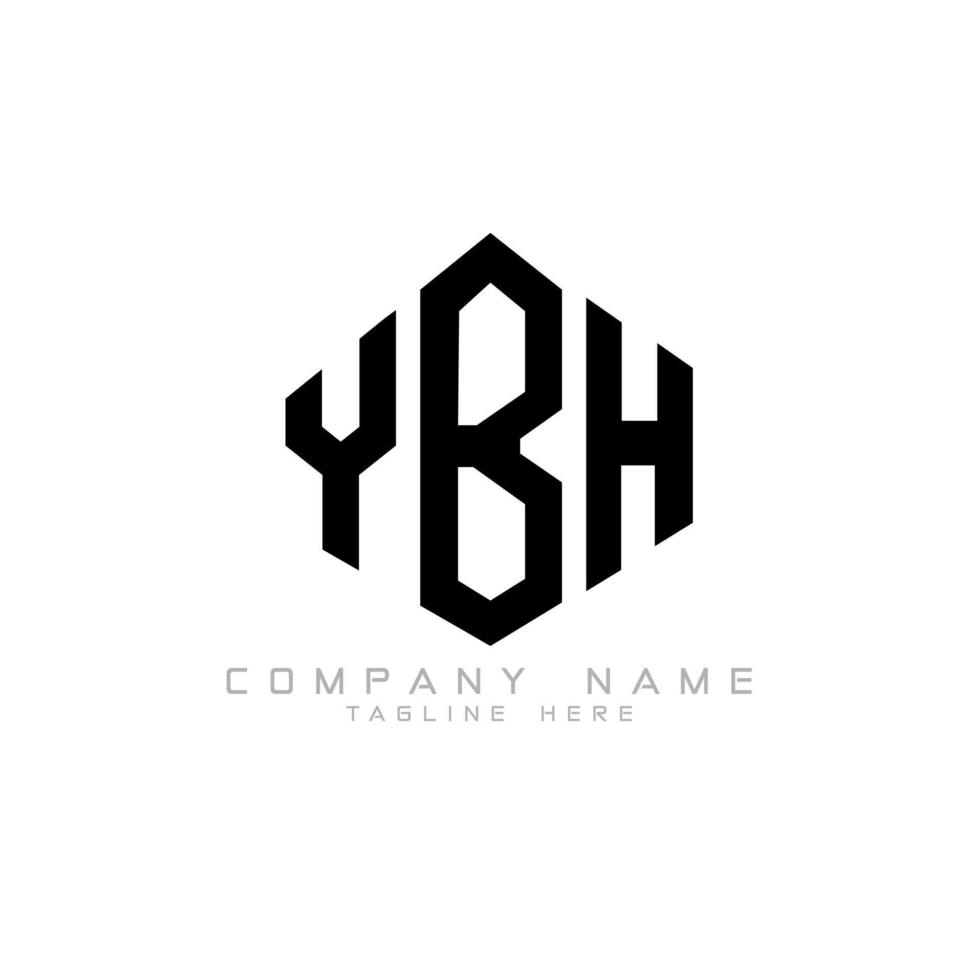 diseño de logotipo de letra ybh con forma de polígono. ybh polígono y