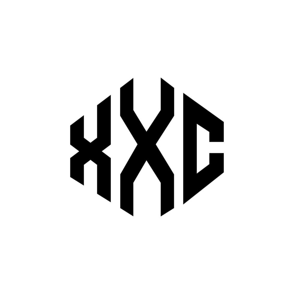 Diseño de logotipo de letra xxc con forma de polígono. Diseño de logotipo en forma de cubo y polígono xxc. xxc hexágono vector logo plantilla colores blanco y negro. Monograma xxc, logotipo empresarial y inmobiliario.