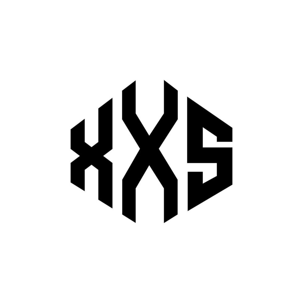Diseño de logotipo de letra xxs con forma de polígono. Diseño de logotipo en forma de cubo y polígono xxs. xxs hexágono vector logo plantilla colores blanco y negro. Monograma xxs, logotipo empresarial y inmobiliario.