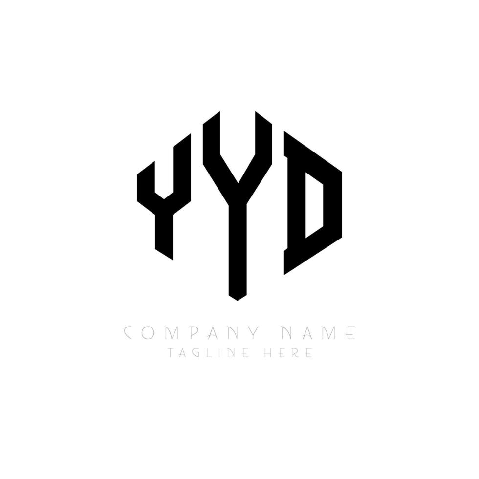 YYD letter logo design with polygon shape. YYD polygon and cube shape logo design. YYD hexagon vector logo template white and black colors. YYD monogram, business and real estate logo.