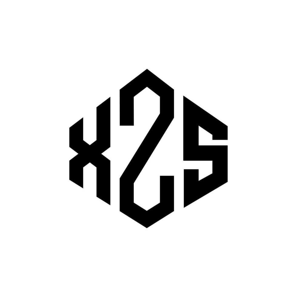 diseño de logotipo de letra xzs con forma de polígono. Diseño de logotipo en forma de cubo y polígono xzs. xzs hexágono vector logo plantilla colores blanco y negro. Monograma xzs, logotipo empresarial y inmobiliario.