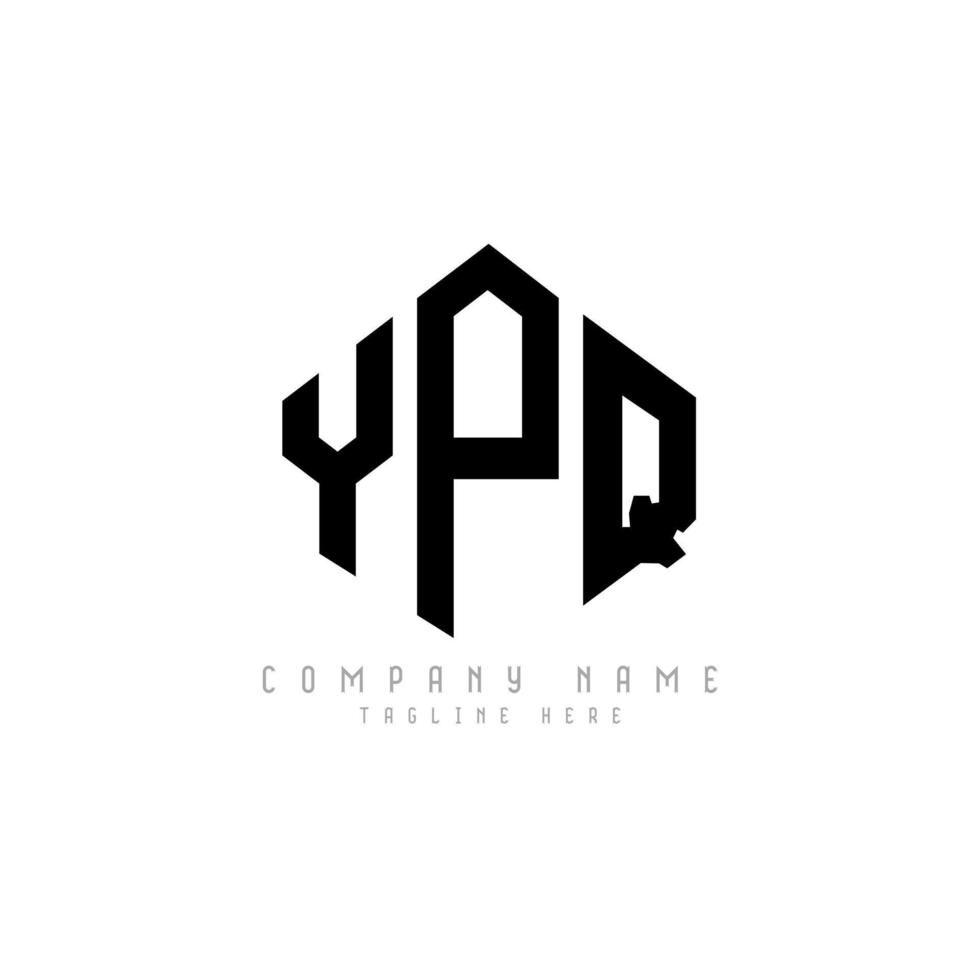 diseño de logotipo de letra ypq con forma de polígono. ypq polígono y diseño de logotipo en forma de cubo. ypq hexágono vector logo plantilla colores blanco y negro. monograma ypq, logotipo empresarial y inmobiliario.