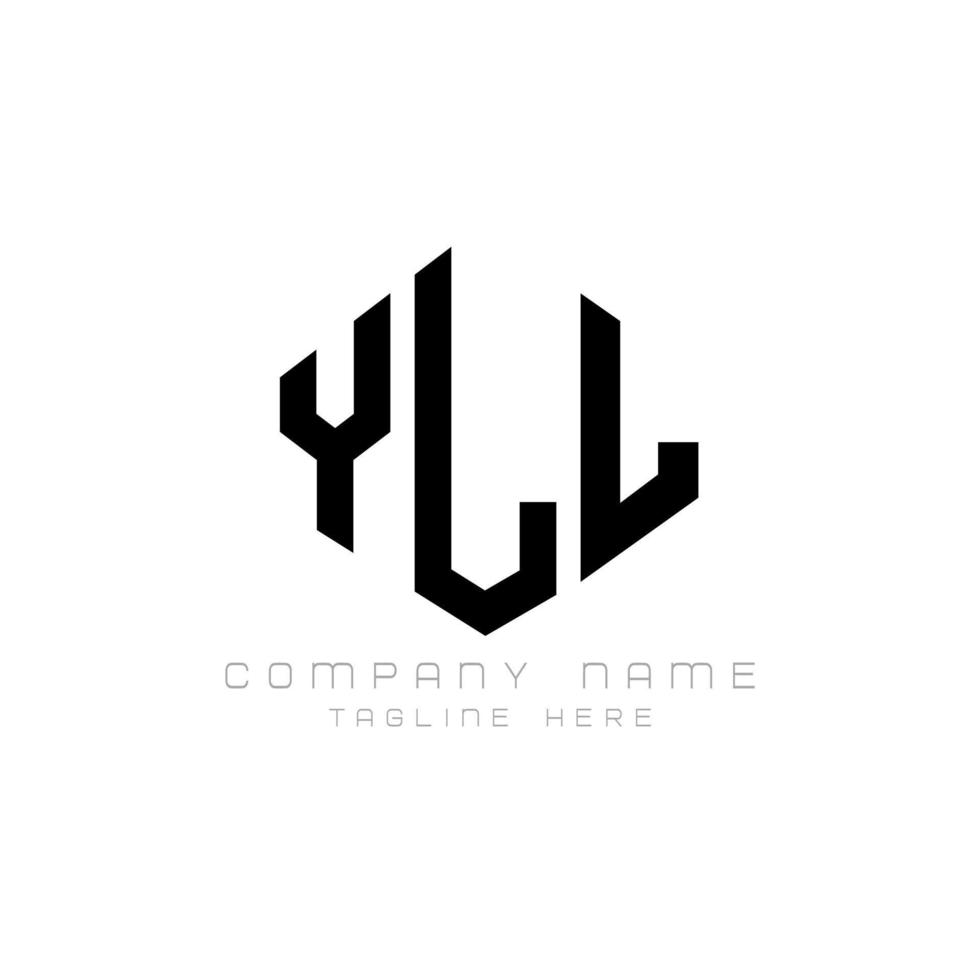 YLL letter logo design with polygon shape. YLL polygon and cube shape logo design. YLL hexagon vector logo template white and black colors. YLL monogram, business and real estate logo.
