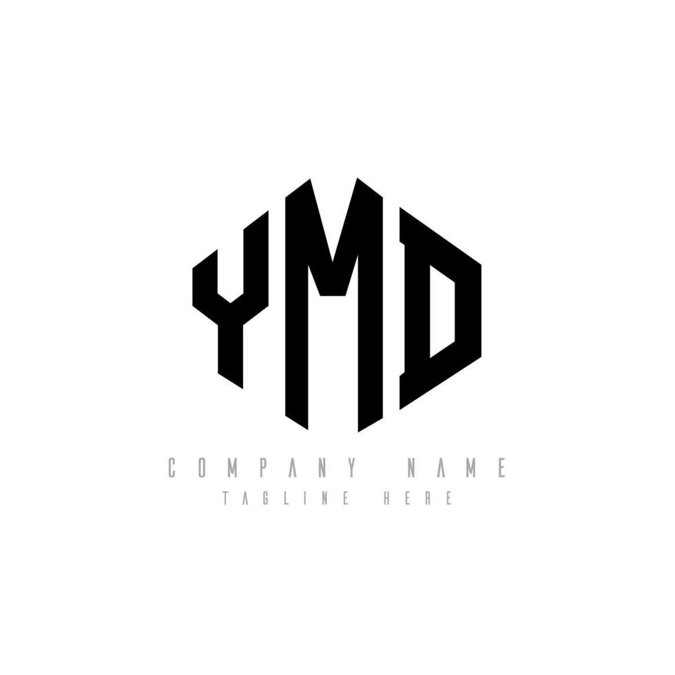 YMD letter logo design with polygon shape. YMD polygon and cube shape logo design. YMD hexagon vector logo template white and black colors. YMD monogram, business and real estate logo.