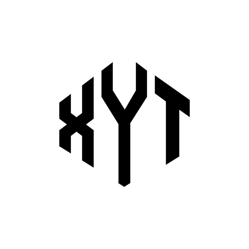 diseño de logotipo de letra xyt con forma de polígono. Diseño de logotipo en forma de cubo y polígono xyt. xyt hexágono vector logo plantilla colores blanco y negro. Monograma xyt, logotipo empresarial y inmobiliario.