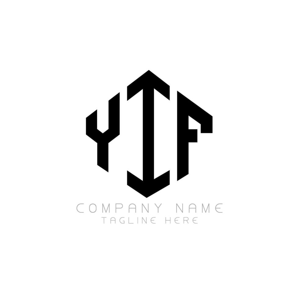 YIF letter logo design with polygon shape. YIF polygon and cube shape logo design. YIF hexagon vector logo template white and black colors. YIF monogram, business and real estate logo.