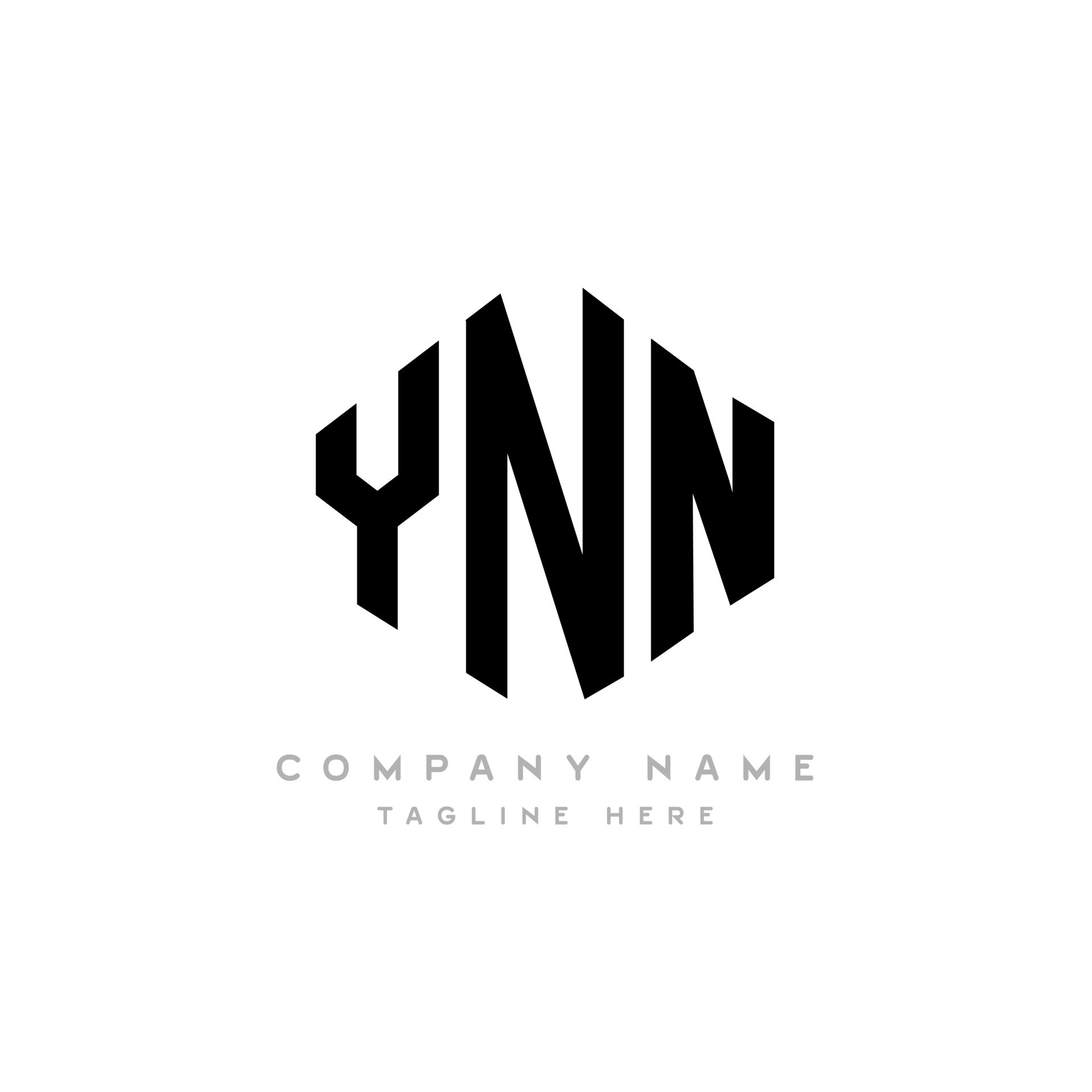 YNN letter logo design with polygon shape. YNN polygon and cube shape