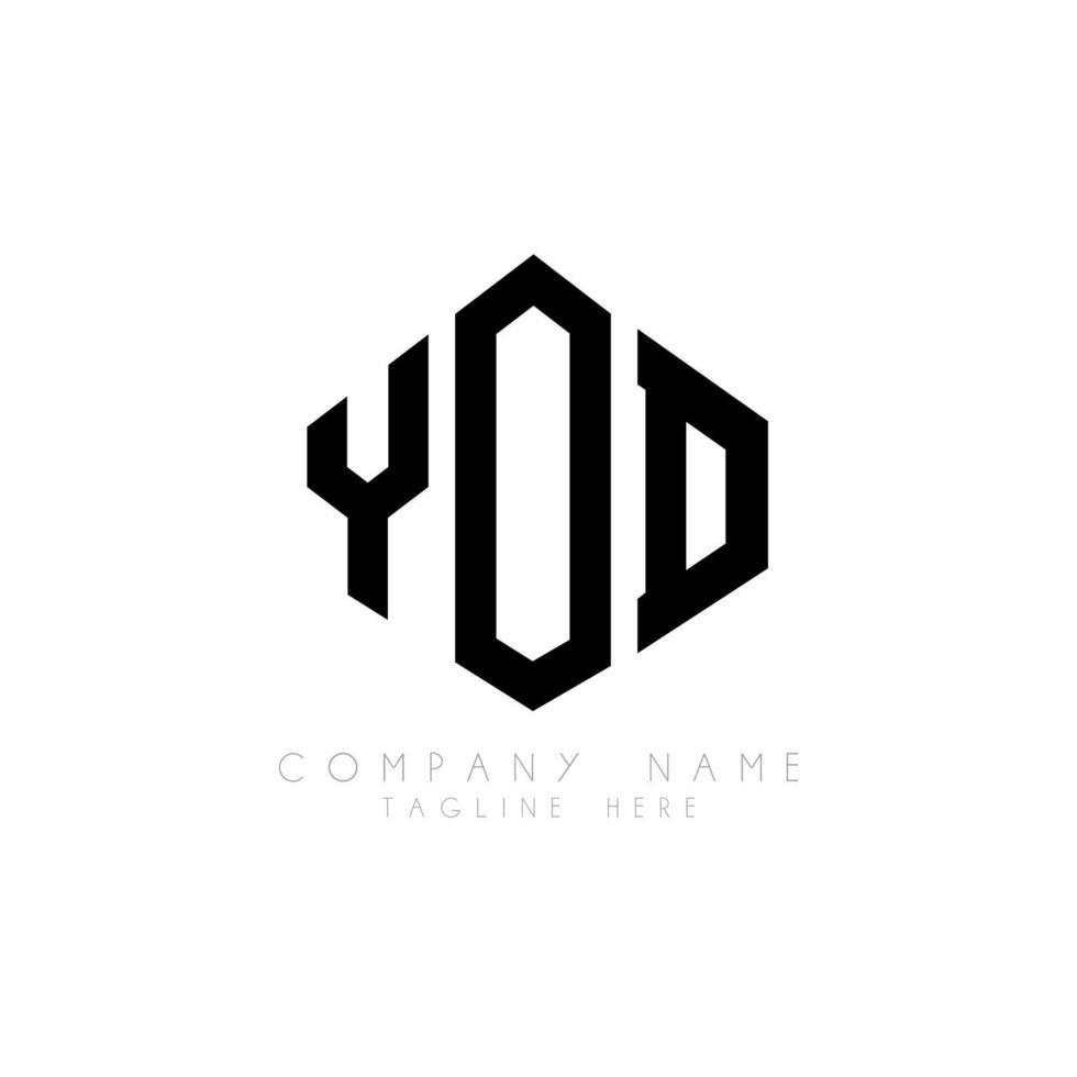 YOD letter logo design with polygon shape. YOD polygon and cube shape logo design. YOD hexagon vector logo template white and black colors. YOD monogram, business and real estate logo.