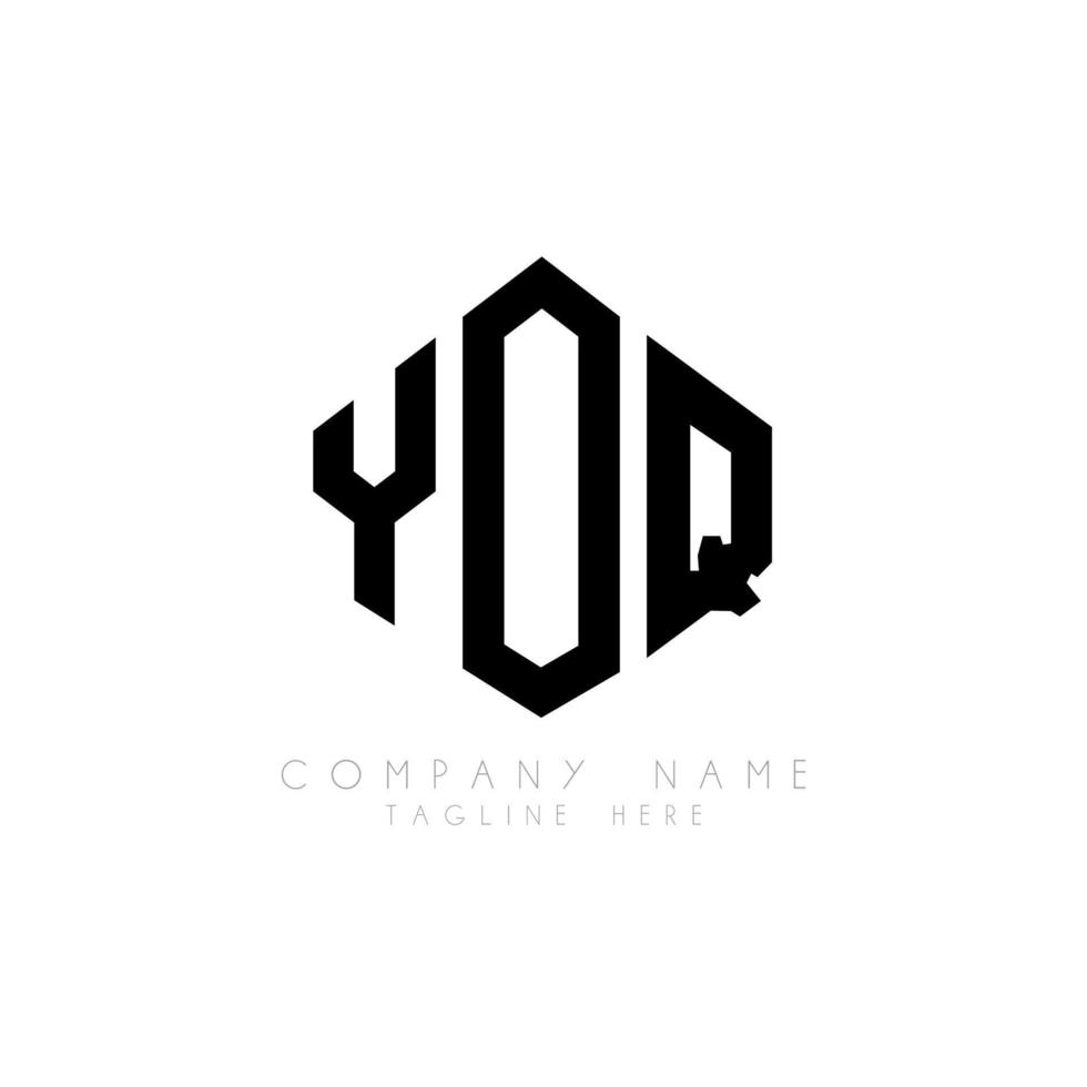 YOQ letter logo design with polygon shape. YOQ polygon and cube shape logo design. YOQ hexagon vector logo template white and black colors. YOQ monogram, business and real estate logo.