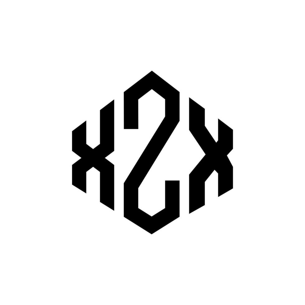 Diseño de logotipo de letra xzx con forma de polígono. Diseño de logotipo en forma de cubo y polígono xzx. xzx hexágono vector logo plantilla colores blanco y negro. Monograma xzx, logotipo empresarial y inmobiliario.