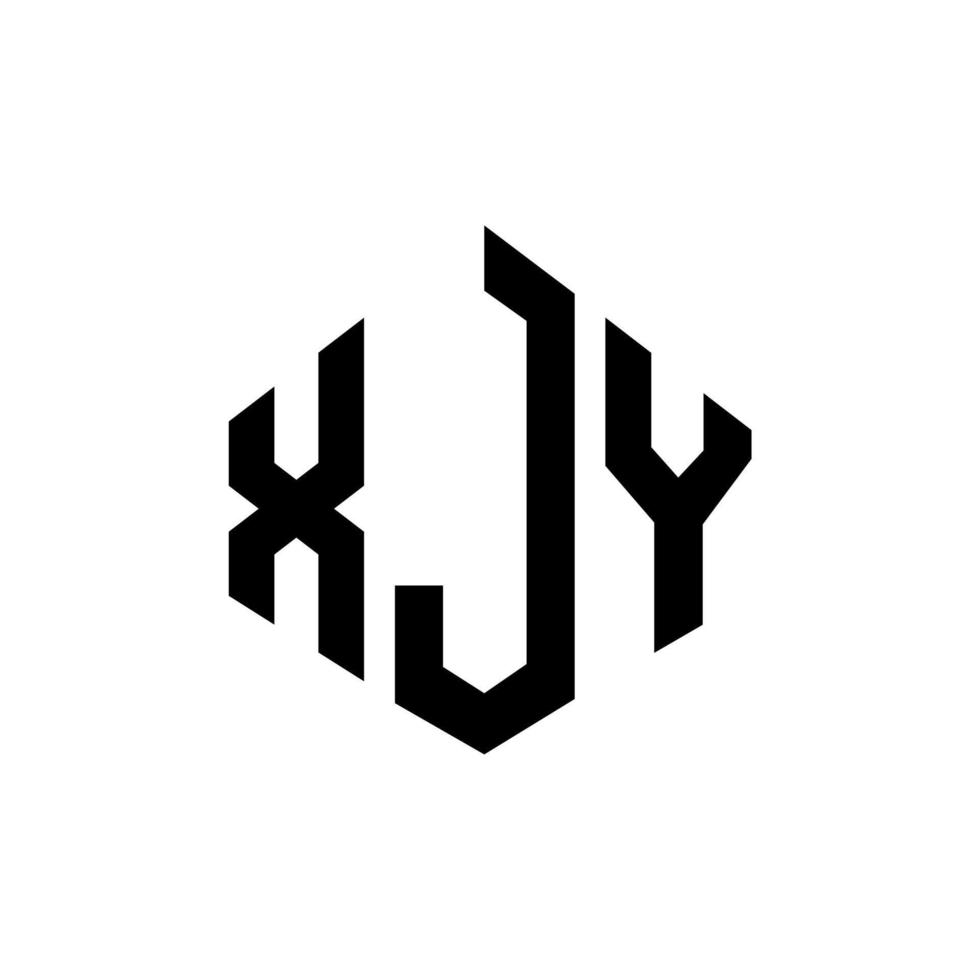 diseño de logotipo de letra xjy con forma de polígono. Diseño de logotipo en forma de cubo y polígono xjy. xjy hexágono vector logo plantilla colores blanco y negro. Monograma xjy, logotipo comercial e inmobiliario.