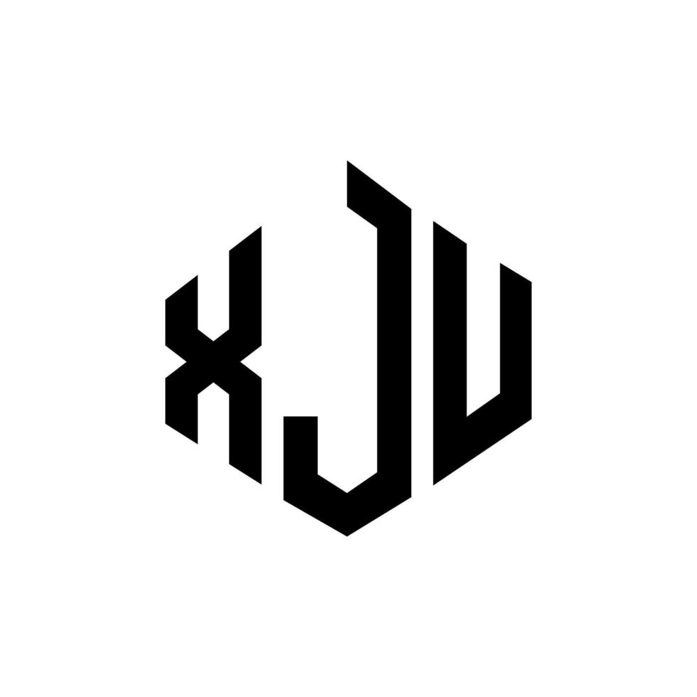 diseño de logotipo de letra xju con forma de polígono. diseño de logotipo en forma de cubo y polígono xju. xju hexágono vector logo plantilla colores blanco y negro. monograma xju, logotipo empresarial y inmobiliario.
