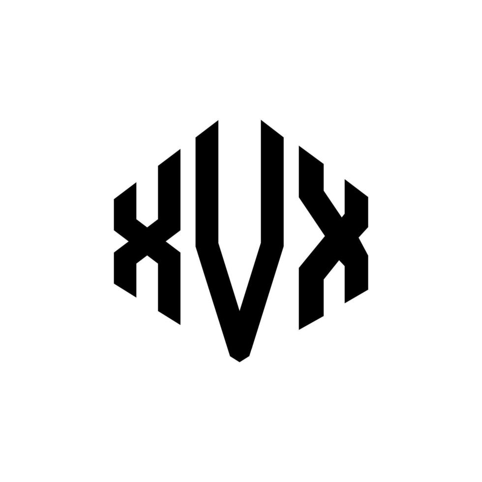 Diseño de logotipo de letra xvx con forma de polígono. xvx polígono y diseño de logotipo en forma de cubo. xvx hexágono vector logo plantilla colores blanco y negro. xvx monograma, logotipo comercial e inmobiliario.