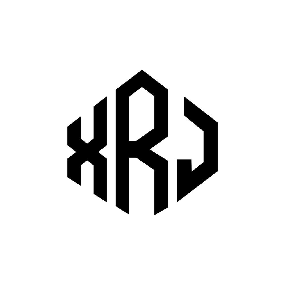 diseño de logotipo de letra xrj con forma de polígono. Diseño de logotipo en forma de cubo y polígono xrj. xrj hexágono vector logo plantilla colores blanco y negro. Monograma xrj, logotipo empresarial y inmobiliario.