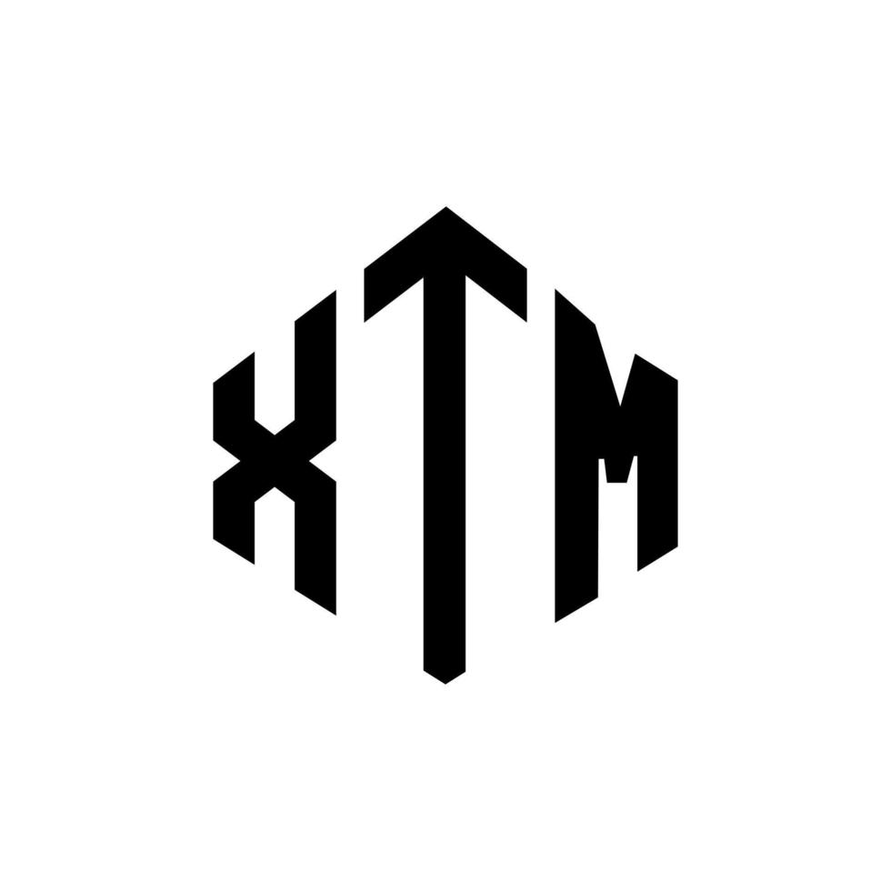 diseño de logotipo de letra xtm con forma de polígono. diseño de logotipo en forma de cubo y polígono xtm. xtm hexágono vector logo plantilla colores blanco y negro. Monograma xtm, logotipo empresarial y inmobiliario.