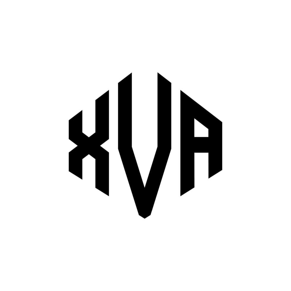 diseño de logotipo de letra xva con forma de polígono. xva polígono y