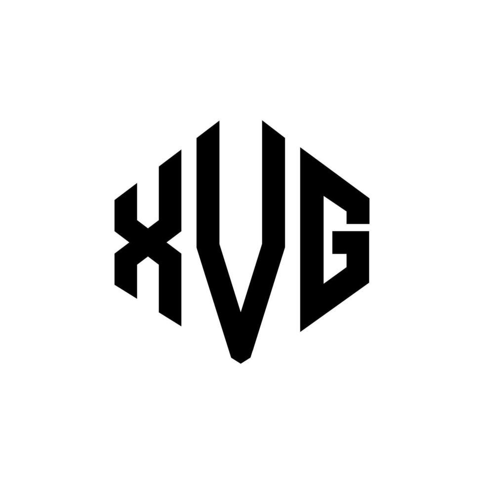 Diseño de logotipo de letra xvg con forma de polígono. xvg polígono y diseño de logotipo en forma de cubo. xvg hexágono vector logo plantilla colores blanco y negro. Monograma xvg, logotipo empresarial y inmobiliario.