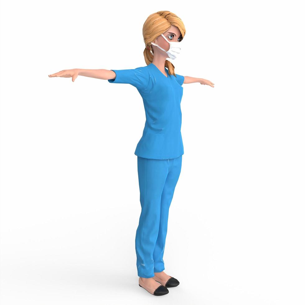 3d rendered illustration of a nurse girl photo