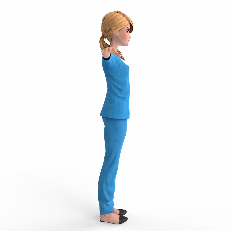 3d rendered illustration of a nurse girl photo