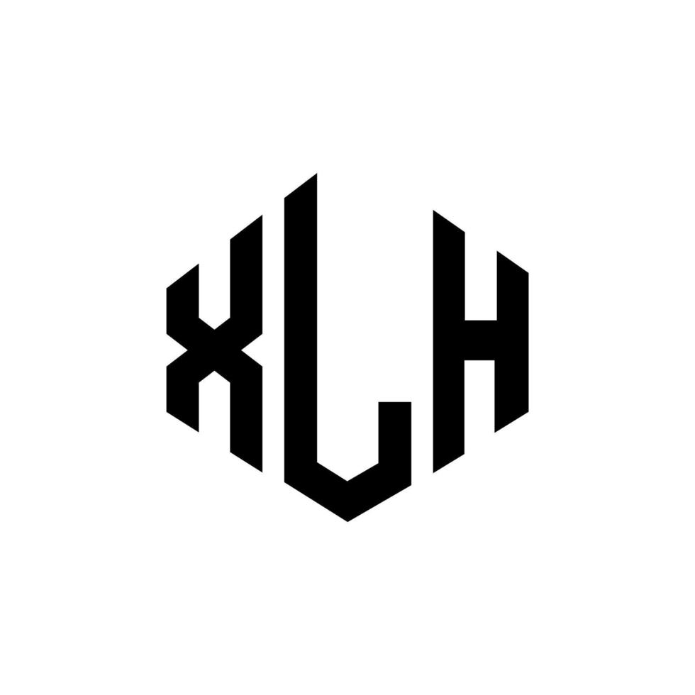 diseño de logotipo de letra xlh con forma de polígono. diseño de logotipo en forma de cubo y polígono xlh. xlh hexágono vector logo plantilla colores blanco y negro. monograma xlh, logotipo empresarial y inmobiliario.