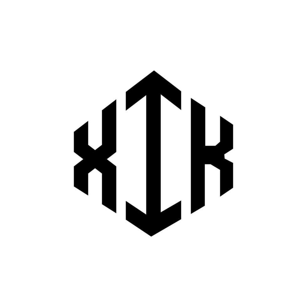 diseño de logotipo de letra xik con forma de polígono. diseño de logotipo en forma de cubo y polígono xik. xik hexágono vector logo plantilla colores blanco y negro. Monograma xik, logo comercial e inmobiliario.