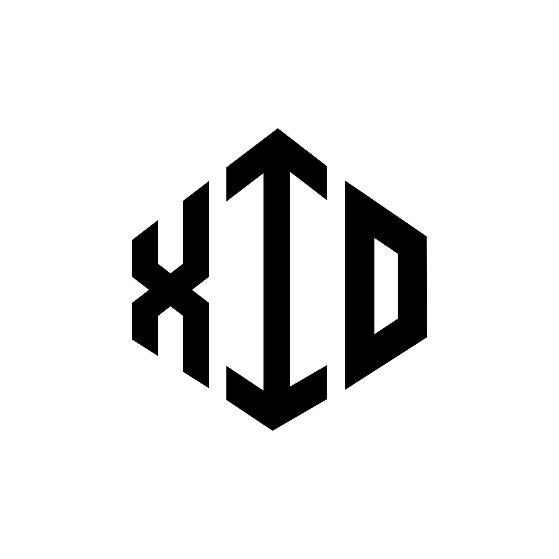 diseño de logotipo de letra xio con forma de polígono. diseño de