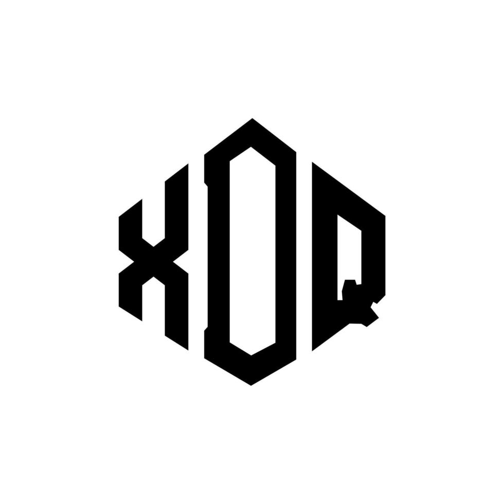 diseño de logotipo de letra xdq con forma de polígono. Diseño de logotipo en forma de cubo y polígono xdq. xdq hexágono vector logo plantilla colores blanco y negro. Monograma xdq, logotipo empresarial y inmobiliario.