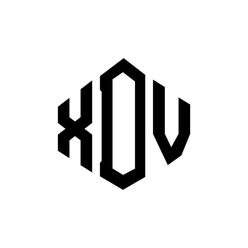 Diseño de logotipo de letra xdv con forma de polígono. Diseño de logotipo en forma de cubo y polígono xdv. xdv hexágono vector logo plantilla colores blanco y negro. Monograma xdv, logotipo empresarial y inmobiliario.