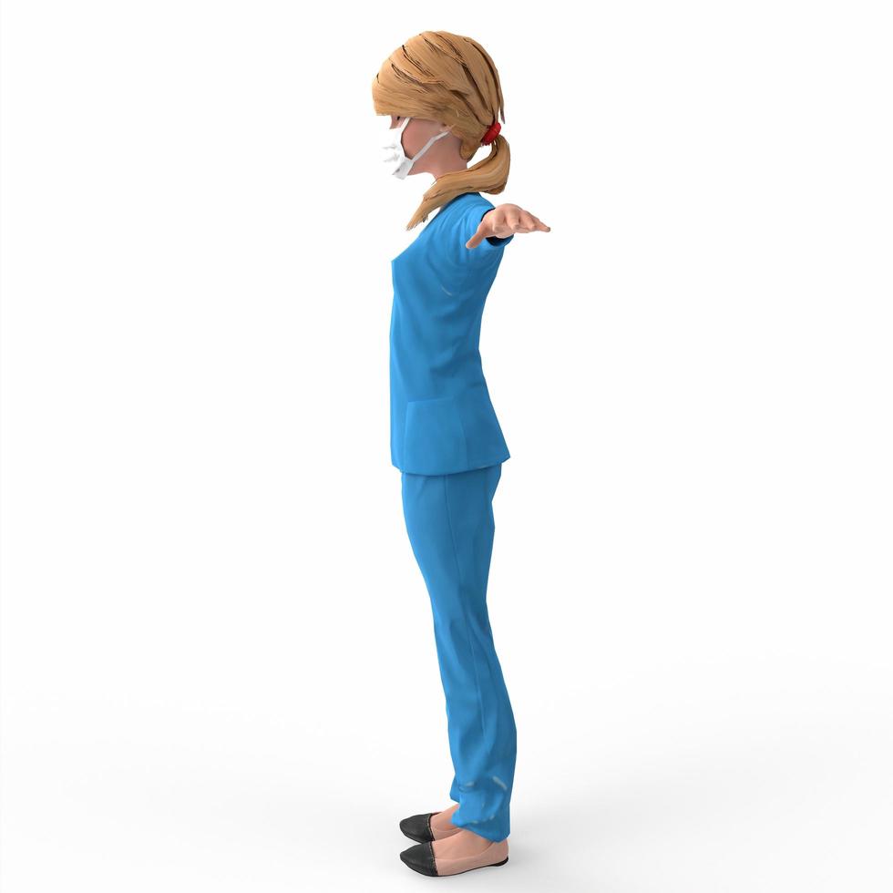 3d rendered illustration of a nurse girl photo