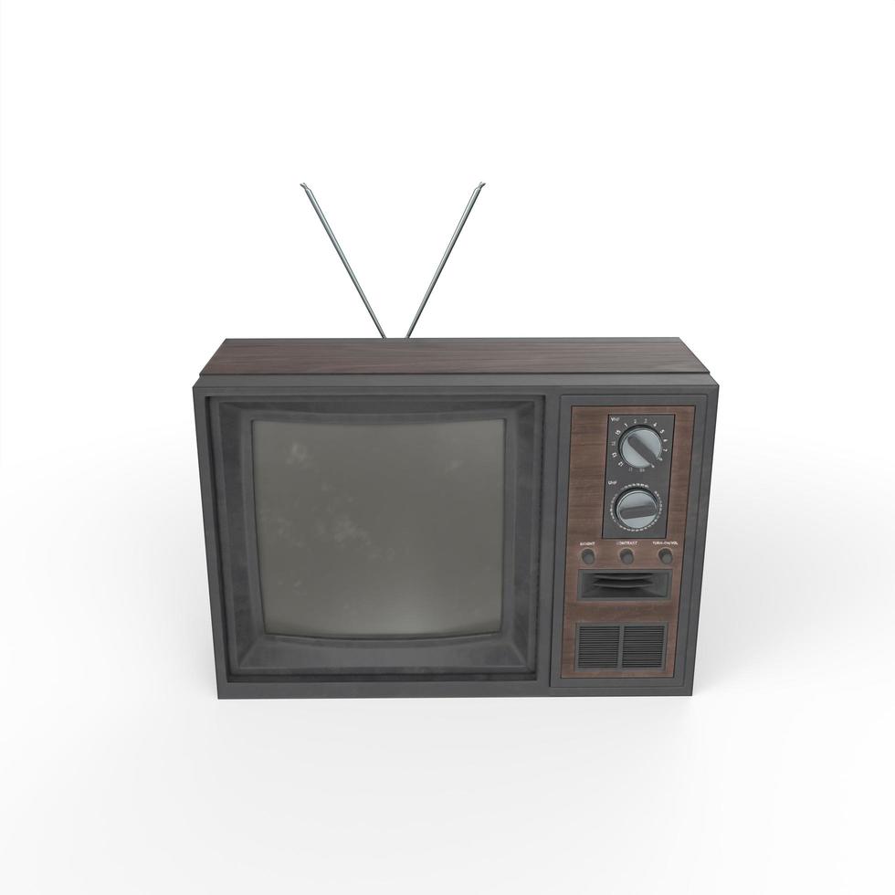 old tv isolated on white background photo