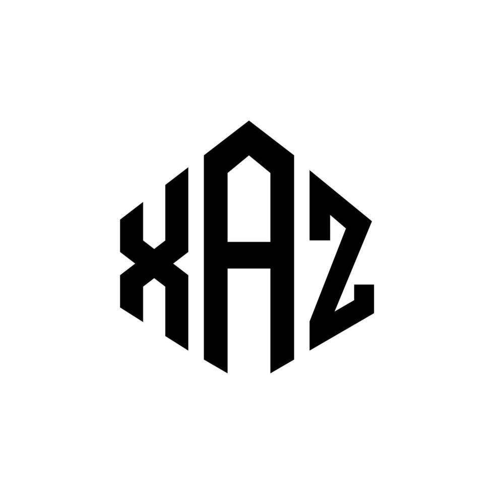 XAZ letter logo design with polygon shape. XAZ polygon and cube shape logo design. XAZ hexagon vector logo template white and black colors. XAZ monogram, business and real estate logo.