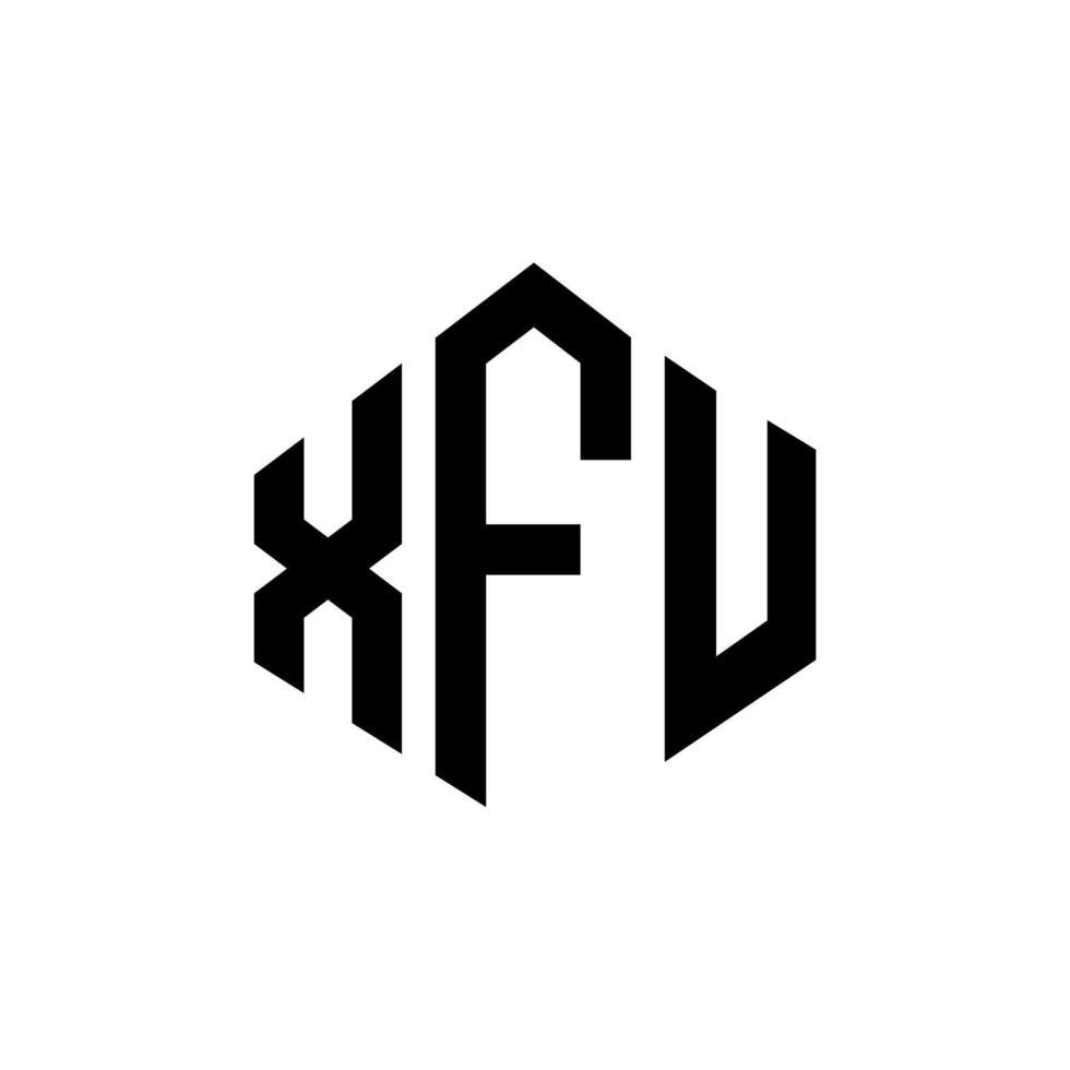 diseño de logotipo de letra xfu con forma de polígono. diseño de logotipo en forma de cubo y polígono xfu. xfu hexágono vector logo plantilla colores blanco y negro. monograma xfu, logotipo empresarial y inmobiliario.