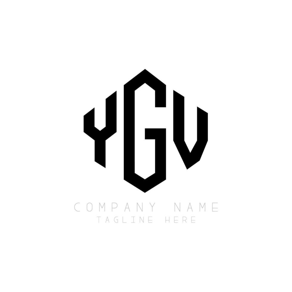 YGV letter logo design with polygon shape. YGV polygon and cube shape logo design. YGV hexagon vector logo template white and black colors. YGV monogram, business and real estate logo.