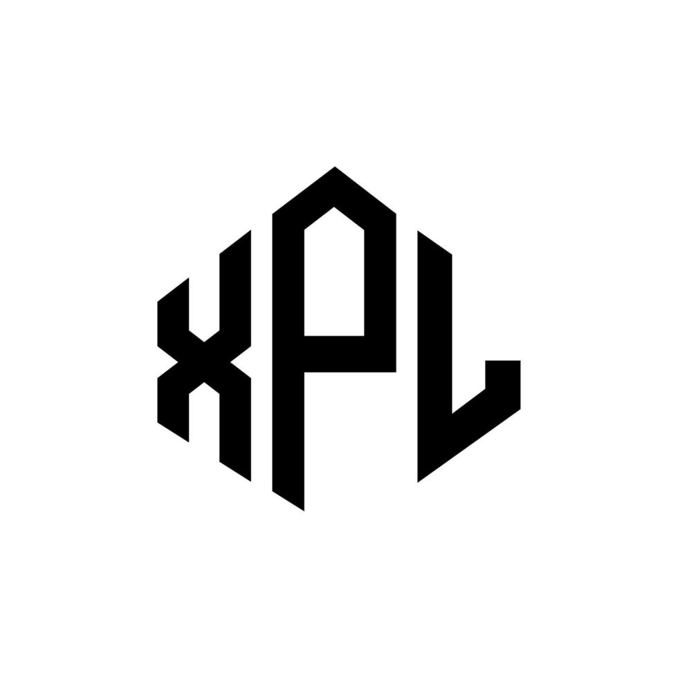 XPL letter logo design with polygon shape. XPL polygon and cube shape logo design. XPL hexagon vector logo template white and black colors. XPL monogram, business and real estate logo.