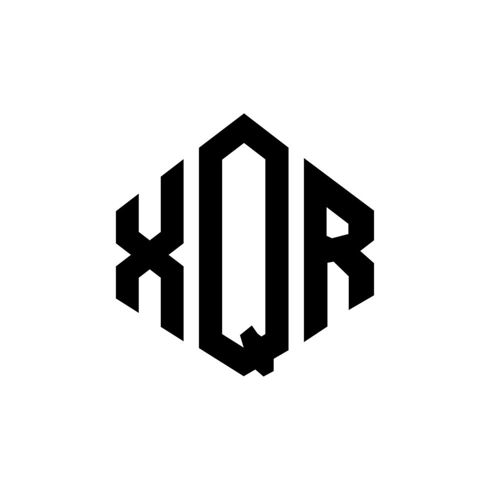 diseño de logotipo de letra xqr con forma de polígono. Diseño de logotipo en forma de cubo y polígono xqr. xqr hexágono vector logo plantilla colores blanco y negro. Monograma xqr, logotipo empresarial y inmobiliario.