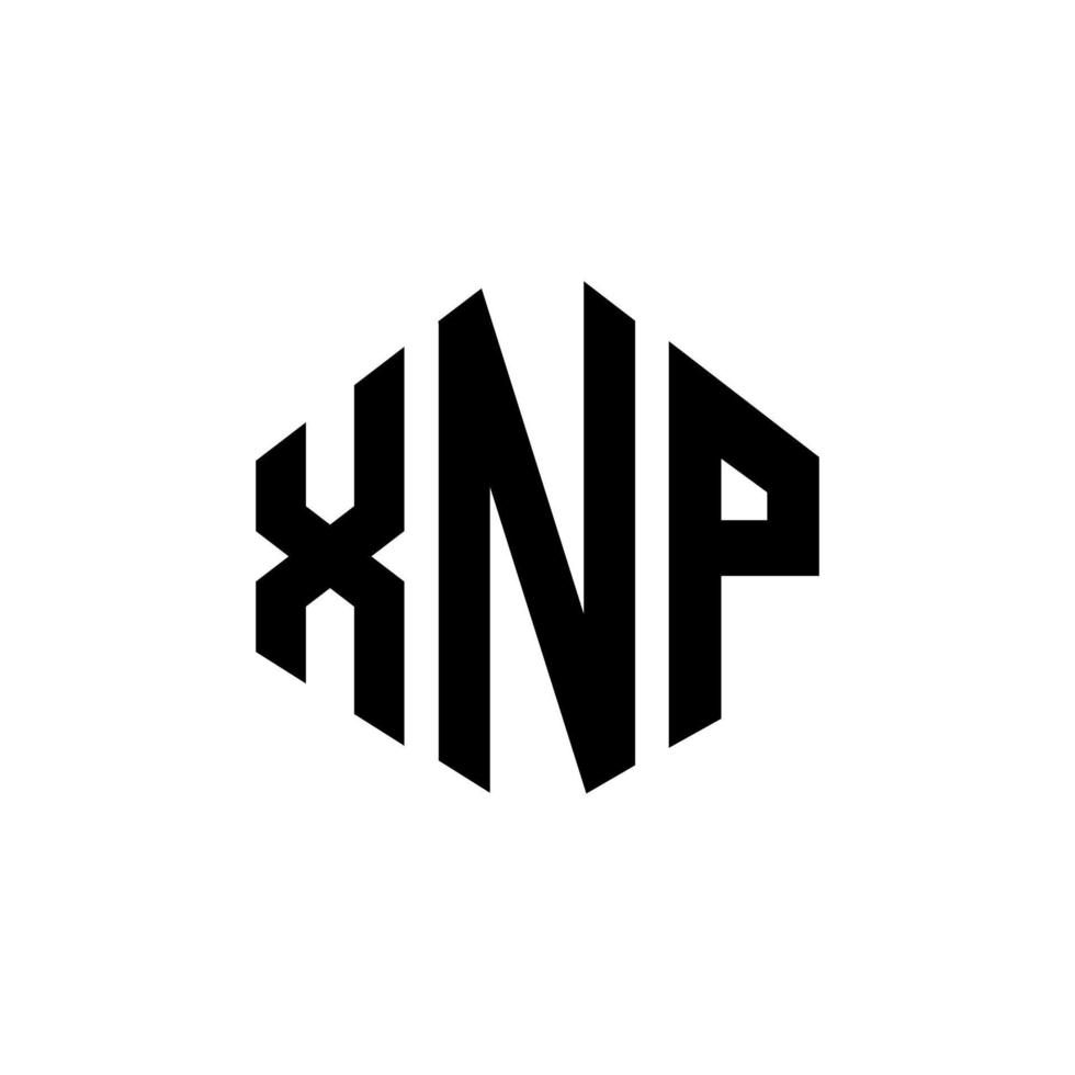 XNP letter logo design with polygon shape. XNP polygon and cube shape logo design. XNP hexagon vector logo template white and black colors. XNP monogram, business and real estate logo.