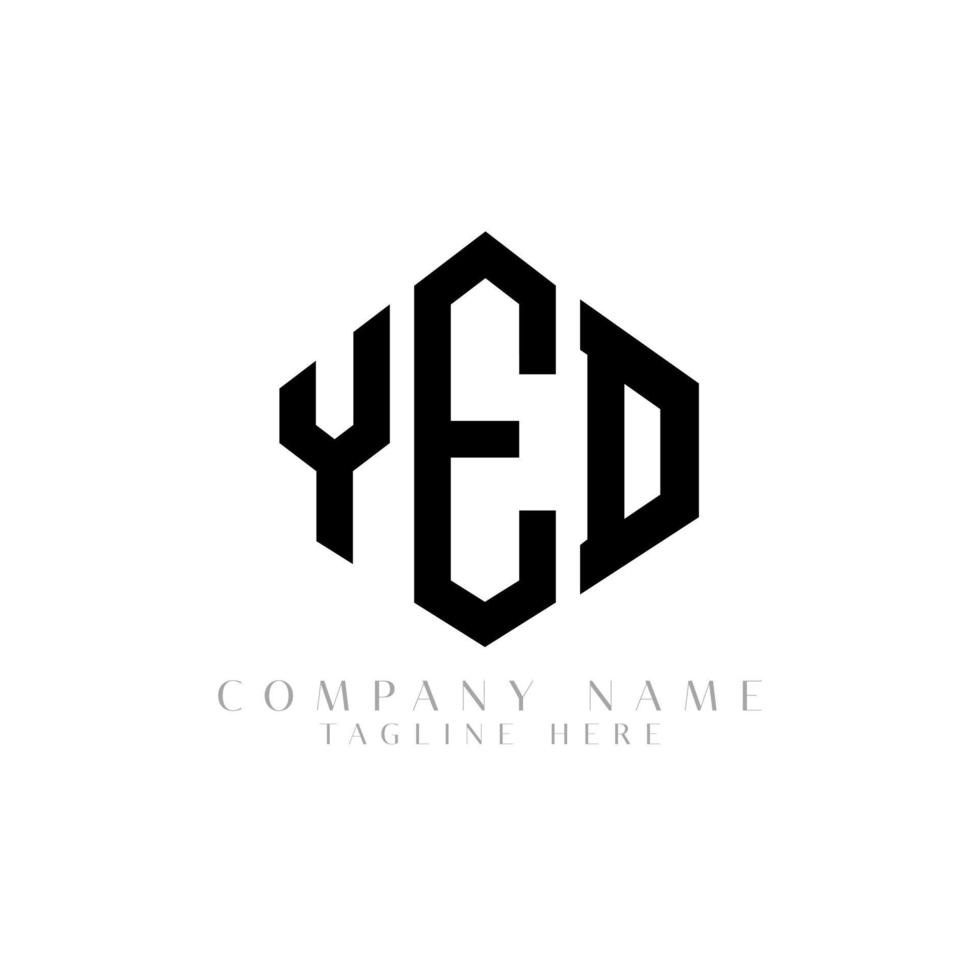 YED letter logo design with polygon shape. YED polygon and cube shape logo design. YED hexagon vector logo template white and black colors. YED monogram, business and real estate logo.