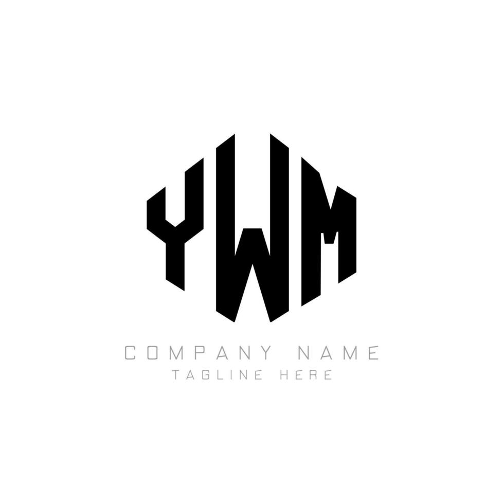 YWM letter logo design with polygon shape. YWM polygon and cube shape ...