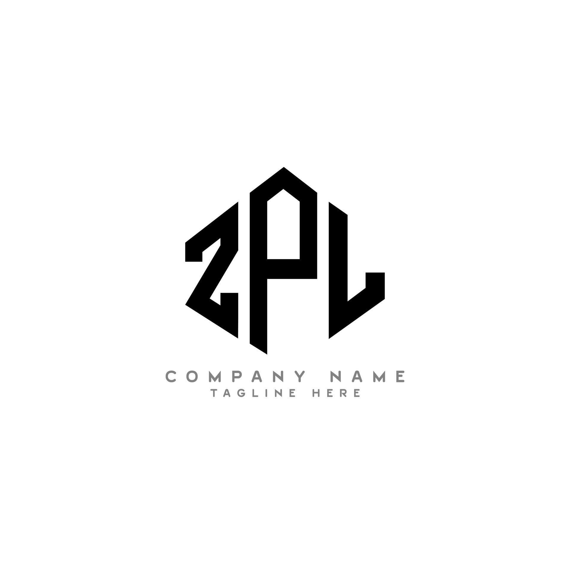 ZPL letter logo design with polygon shape. ZPL polygon and cube shape