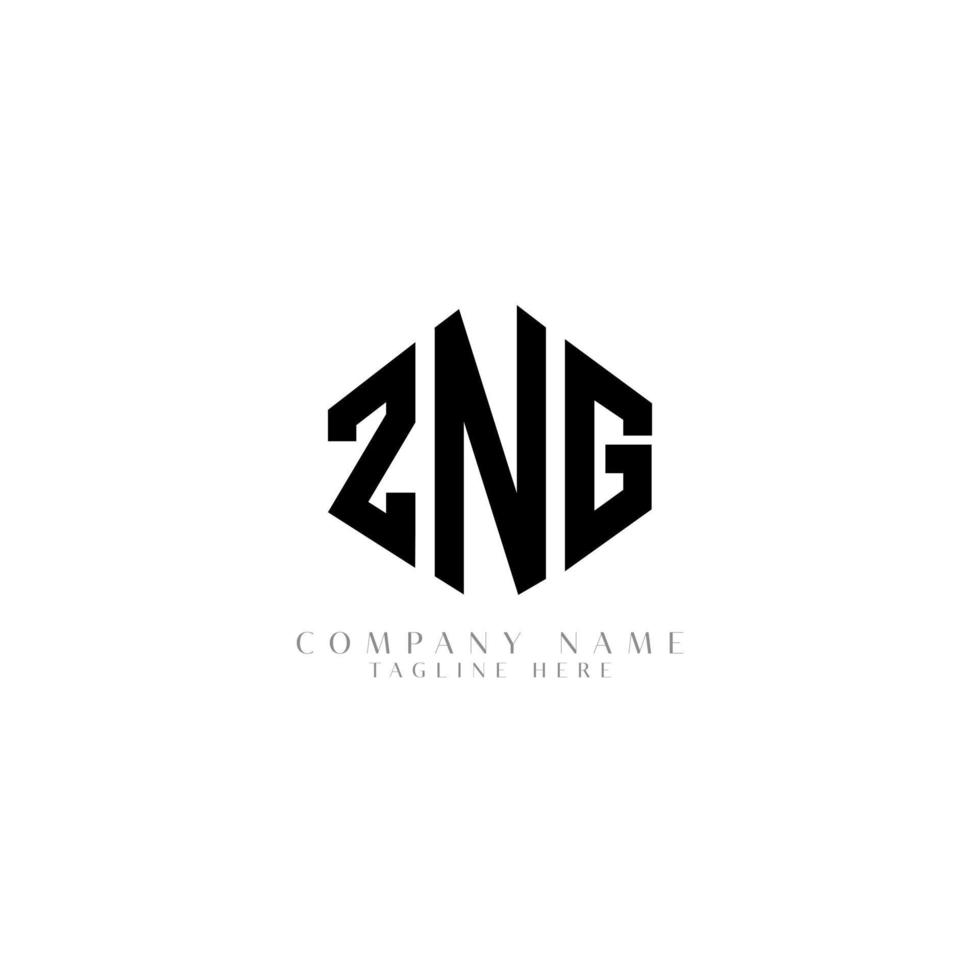 diseño de logotipo de letra zng con forma de polígono. diseño de logotipo en forma de cubo y polígono zng. zng hexágono vector logo plantilla colores blanco y negro. monograma zng, logotipo empresarial y inmobiliario.