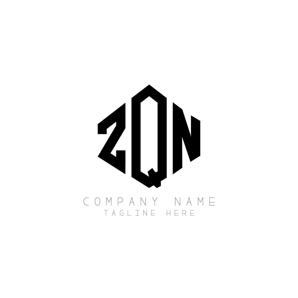 ZQN letter logo design with polygon shape. ZQN polygon and cube shape logo design. ZQN hexagon vector logo template white and black colors. ZQN monogram, business and real estate logo.