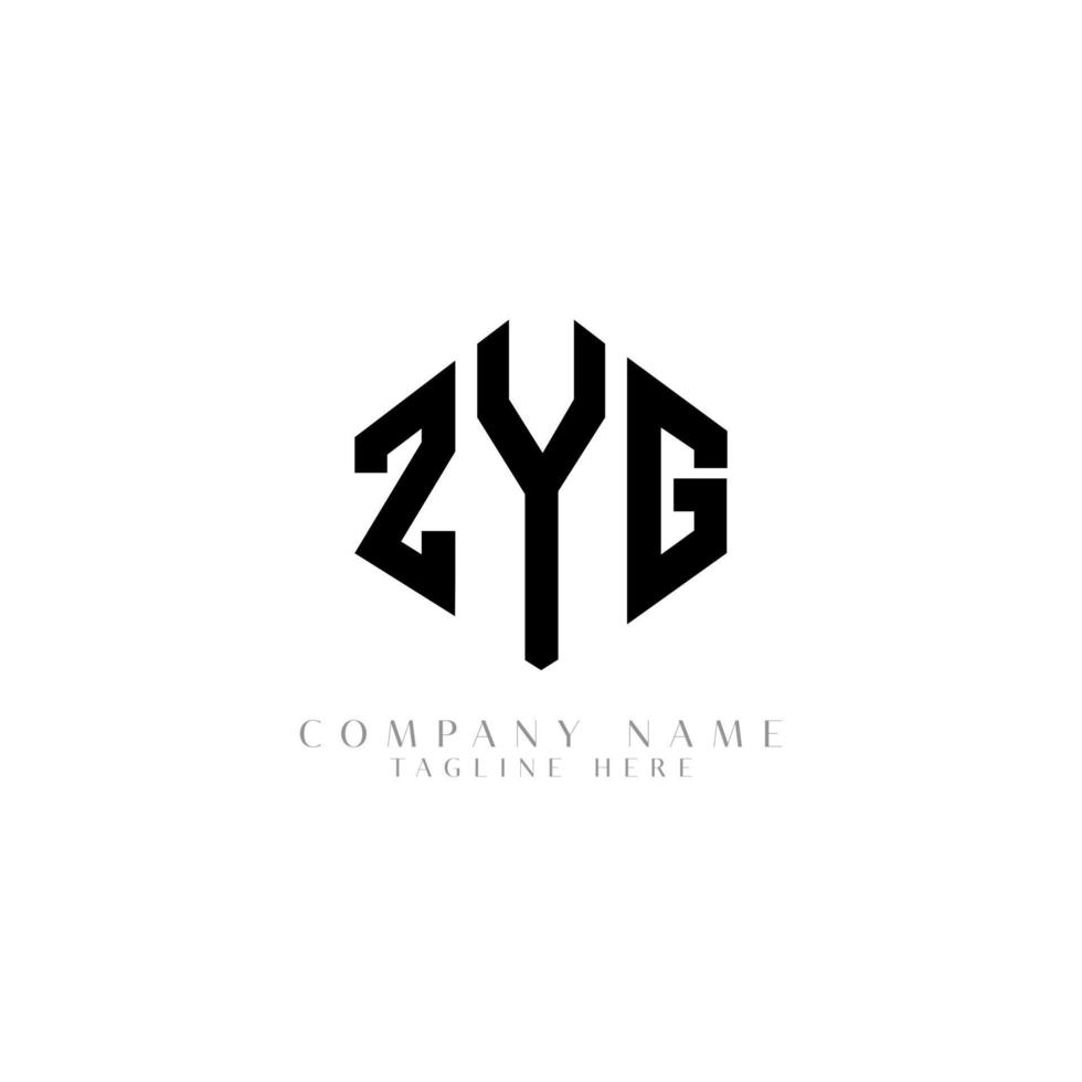 diseño de logotipo de letra zyg con forma de polígono. diseño de logotipo en forma de cubo y polígono zyg. plantilla de logotipo vectorial hexágono zyg colores blanco y negro. monograma zyg, logotipo empresarial y inmobiliario. vector