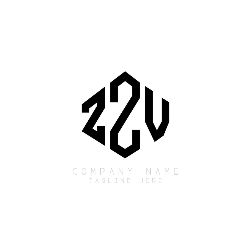 ZZV letter logo design with polygon shape. ZZV polygon and cube shape logo design. ZZV hexagon vector logo template white and black colors. ZZV monogram, business and real estate logo.