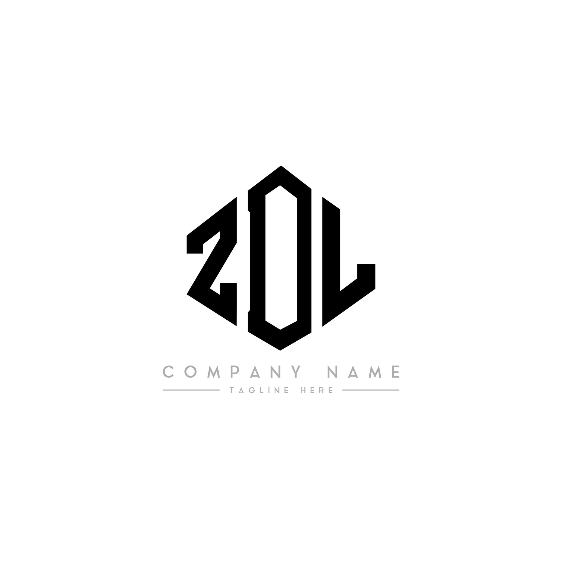diseño de logotipo de letra zdl con forma de polígono. Diseño de